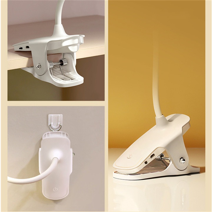 Veioza cu LED, BOMSTOM, incarcare USB, 3 niveluri de luminozitate, Control tactil, Alb