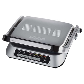 Gratar electric Sencor SBG 6031SS, 2100 W, placi detasabile, 7 programe automate, senzori control temperatura, Argintiu Gratar electric Sencor SBG 6031SS, 2100 W, placi detasabile, 7 programe automate, senzori control temperatura, Argintiu