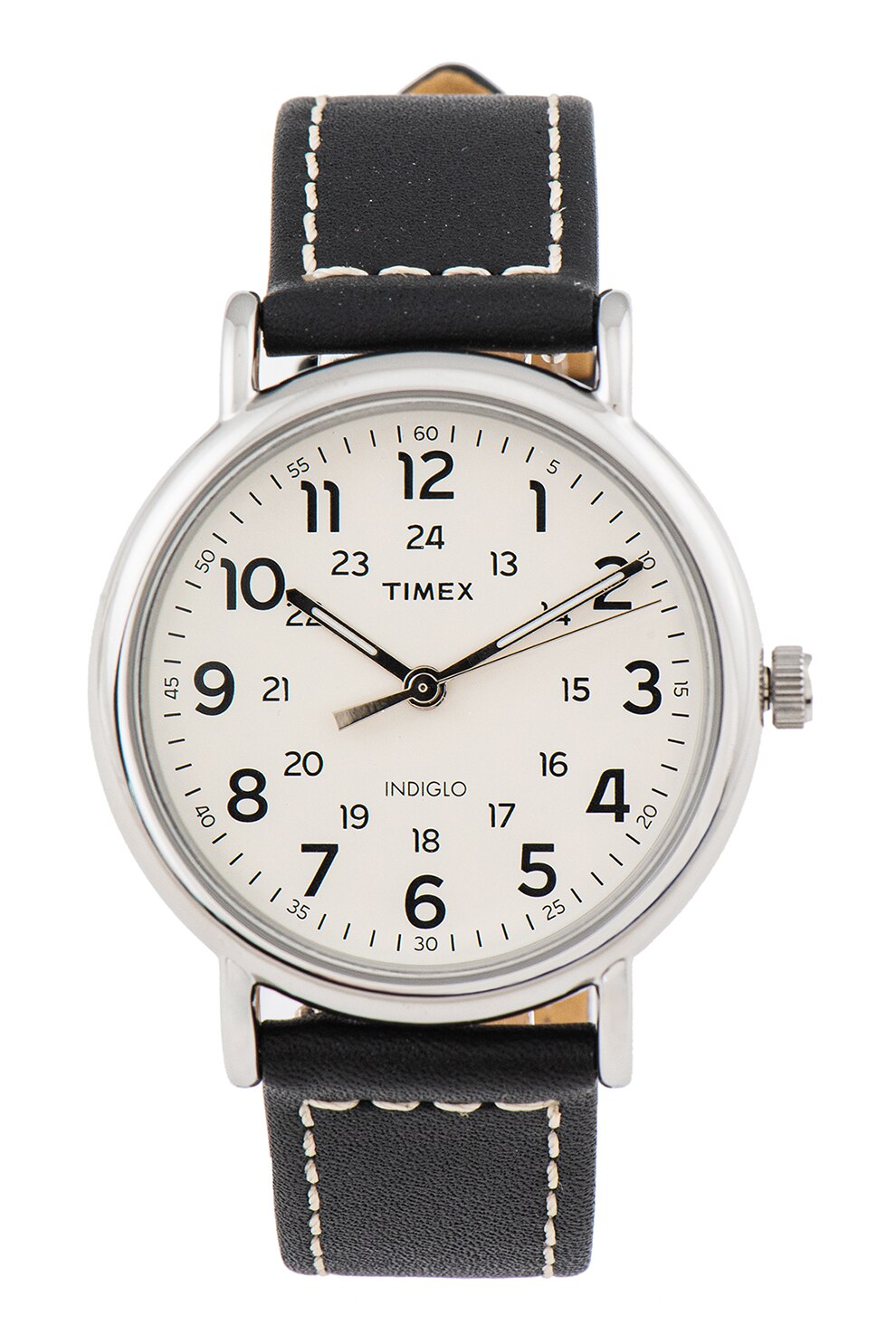 Timex, Ceas cu o curea din piele Weekender, 40 MM, Negru