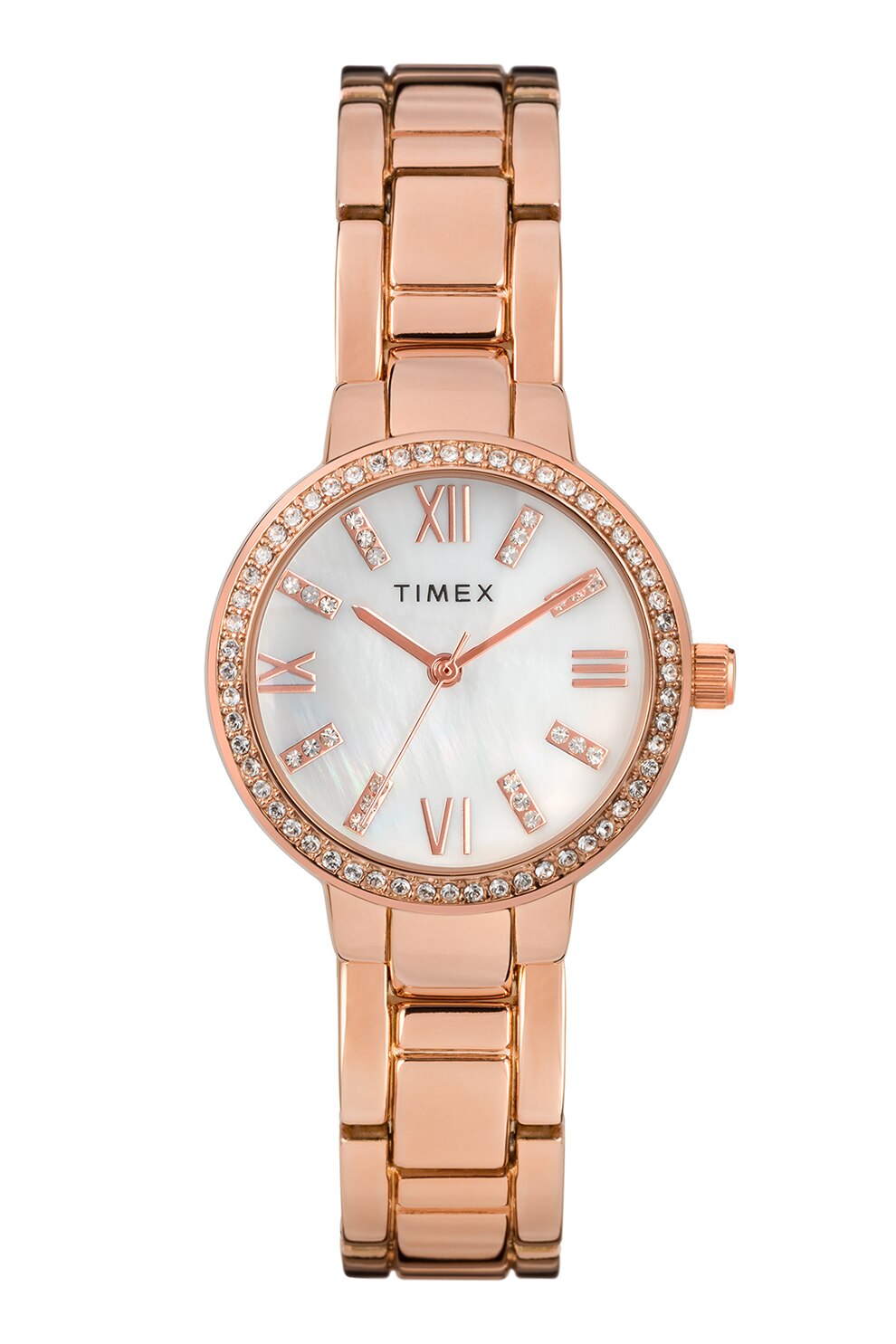 Timex, Ceas digital decorat cu cristale 20 MM, Auriu rose