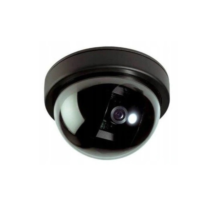 Camera video realista, Zola®, rotunda, cu led rosu intermitent, 12.5 cm x 12.5 cm x 8 cm, neagra