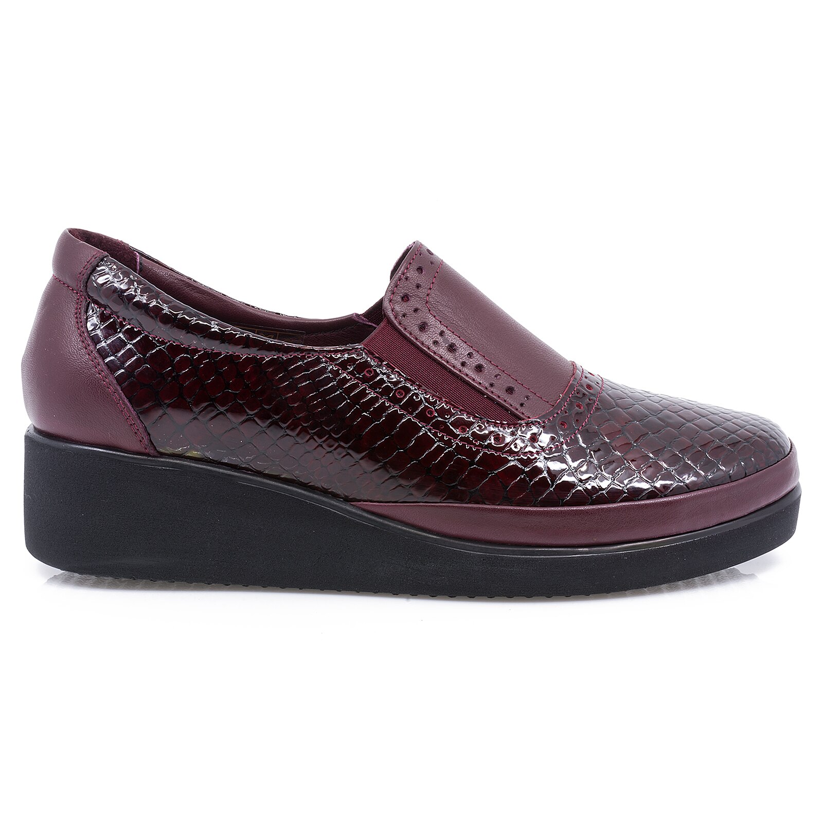 Pantofi dama, Caspian, Cas-142, casual, piele naturala, Bordo