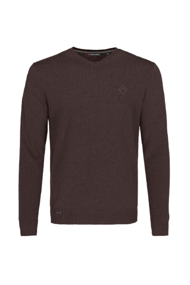 Pulover din bumbac pentru barbati, Volcano, STIG, Maro, Maro, L
