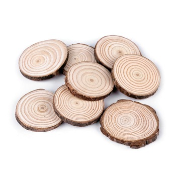 Set 8 rondele din lemn pentru decoratiuni, 35 - 50 mm, natur Set 8 rondele din lemn pentru decoratiuni, 35 - 50 mm, natur