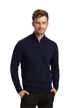 Pulover cu guler inalt pentru barbati, Volcano, Bumbac/Poliamida, Albastru inchis, Albastru inchis, M Pulover cu guler inalt pentru barbati, Volcano, Bumbac/Poliamida, Albastru inchis, Albastru inchis, M