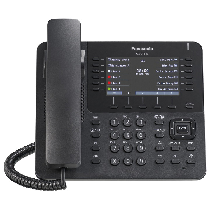 Telefon digital proprietar KX-DT680, display color 4,3 inch, 12 x 4 taste programabile