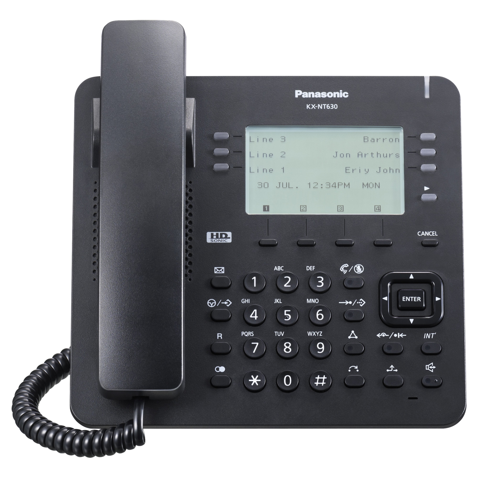 Telefon IP proprietar , Panasonic KX-NT630, LCD monocrom de 3,6 inch