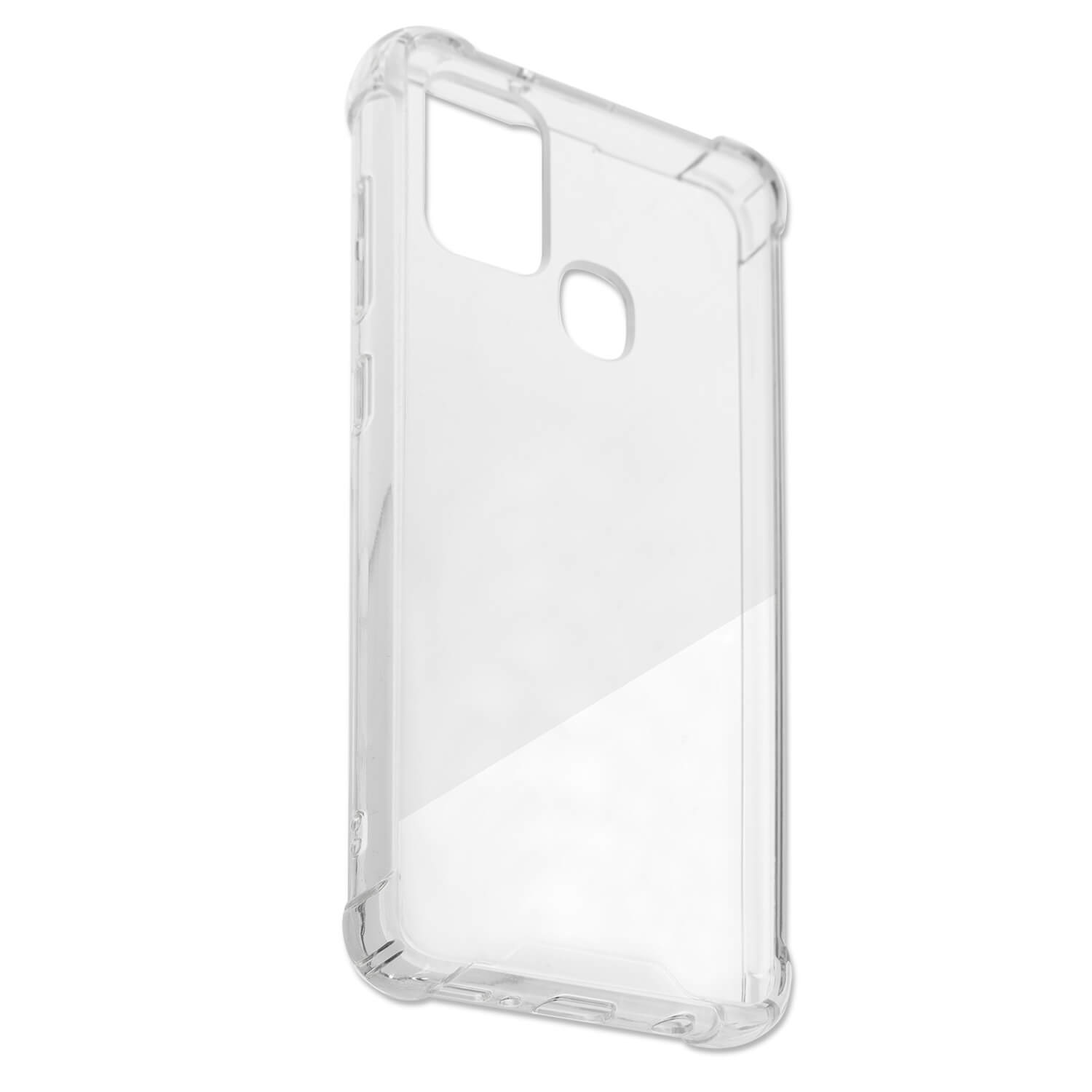 Carcasa hibrida rezistenta la socuri pentru Samsung Galaxy A21s, 4smarts Hard Cover Ibiza, transparent