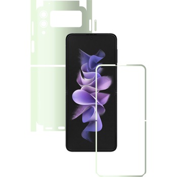 Folie Protectie Glow Skinz pentru Samsung Galaxy Z Flip3 5G - Verde Fosforescent 360 Cut, Skin Adeziv Full Body Cover pentru Rama Ecran, Carcasa Spate si Laterale