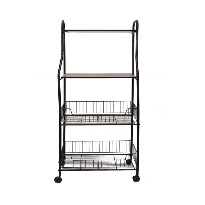 Raft metalic cu polite, D3428 54x36x125 cm Negru