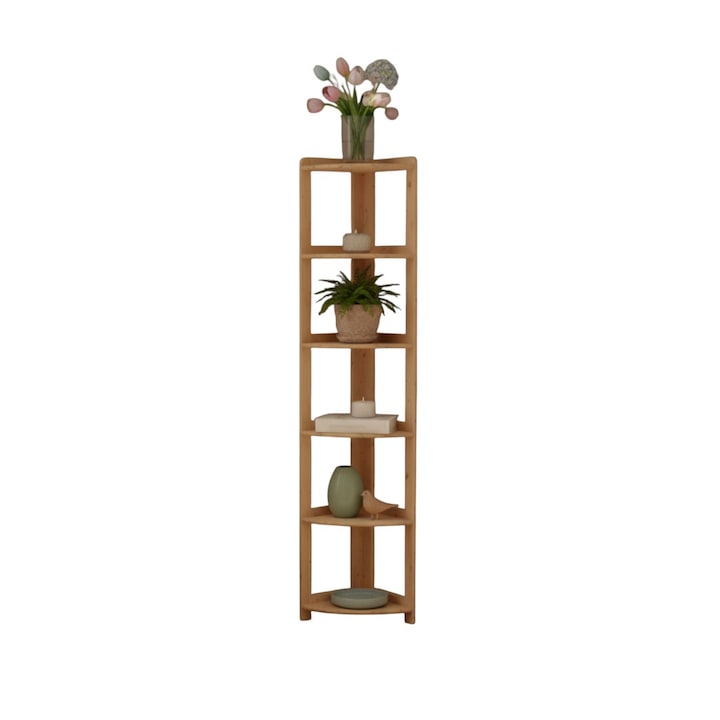 Raft Elisse Transilvan, 6 polite, Colt Exterior, 37x37x203 cm, Natur