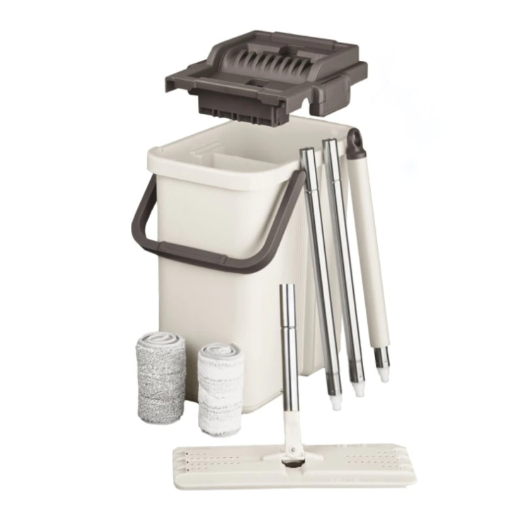 Set curatenie viMAG ®, galeata cu storcator si rezerva mop, Crem