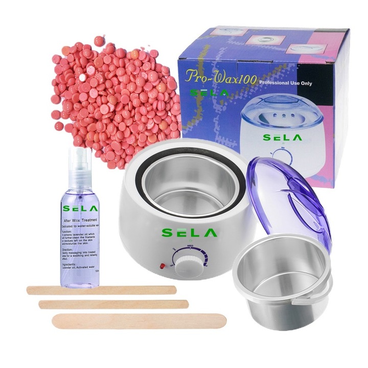 Kit Epilare Ceara Traditionala Granule 100g, Sela, Trandafir