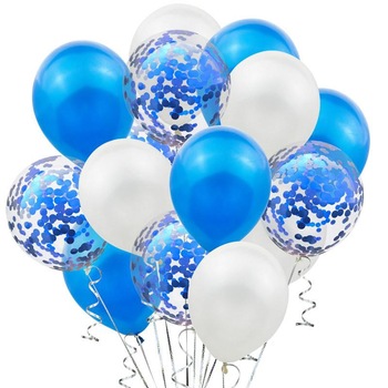 Set 15 baloane pentru petrecere, It's Party Time, albastru/ alb, 30 cm Set 15 baloane pentru petrecere, It's Party Time, albastru/ alb, 30 cm