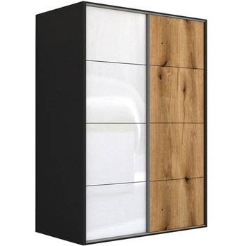 Dressing Genarom LEX A, Gri Lucios / Stejar Wotan L, 201 x 240 x 66 cm Dressing Genarom LEX A, Gri Lucios / Stejar Wotan L, 201 x 240 x 66 cm