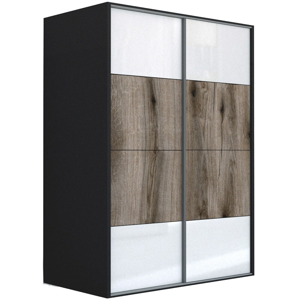 Dressing Genarom LEX C, Gri Lucios / Stejar Monastery M, 201 x 240 x 66 cm