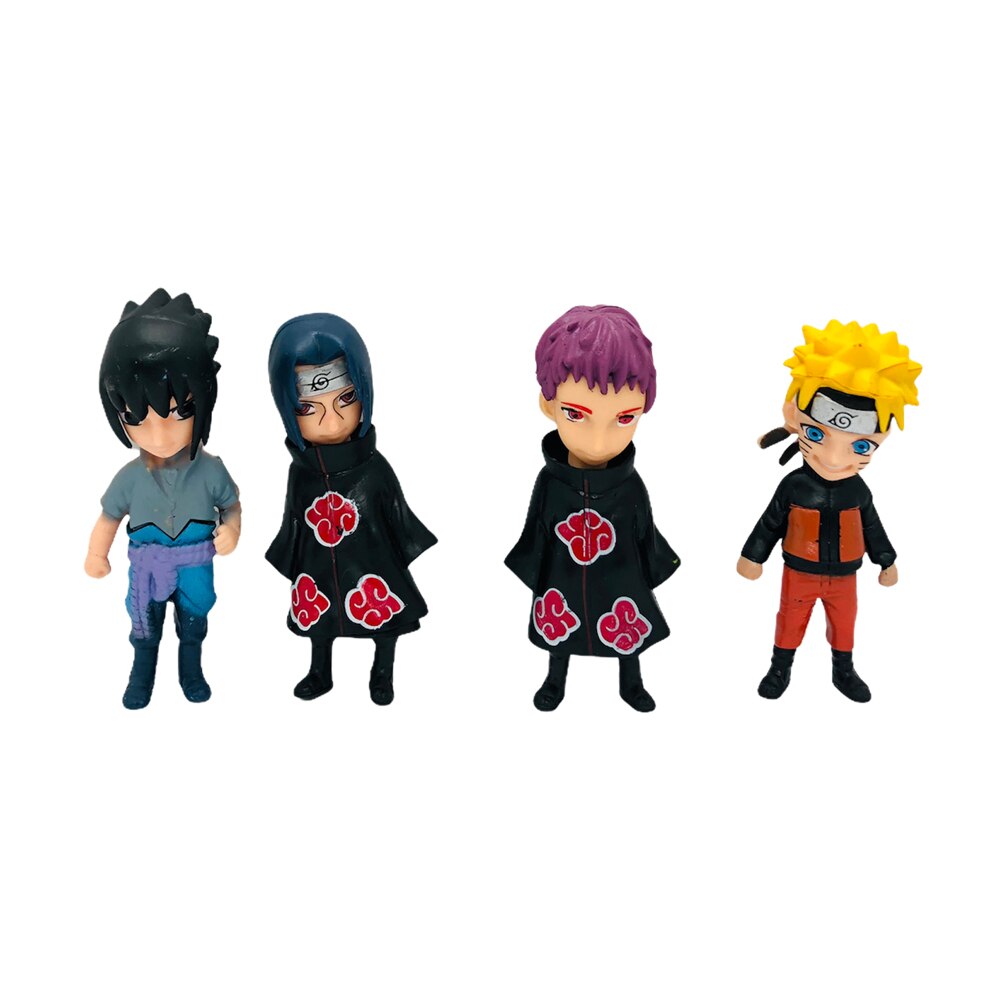 Set 4 Figurine Naruto Shippuden, dimensiune 10 cm, multicolor ,Sasuke