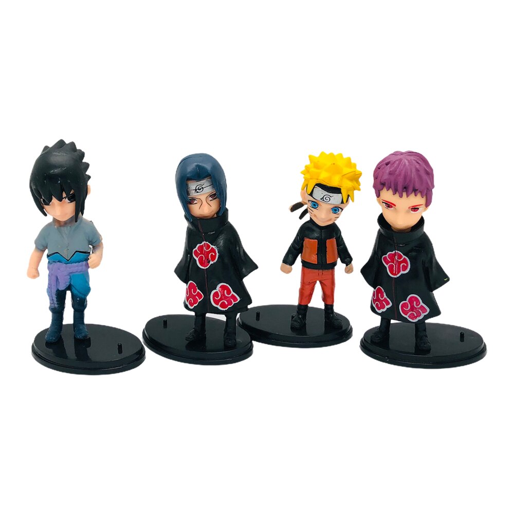 Set 4 Figurine Naruto Shippuden, dimensiune 10 cm, multicolor ,Sasuke
