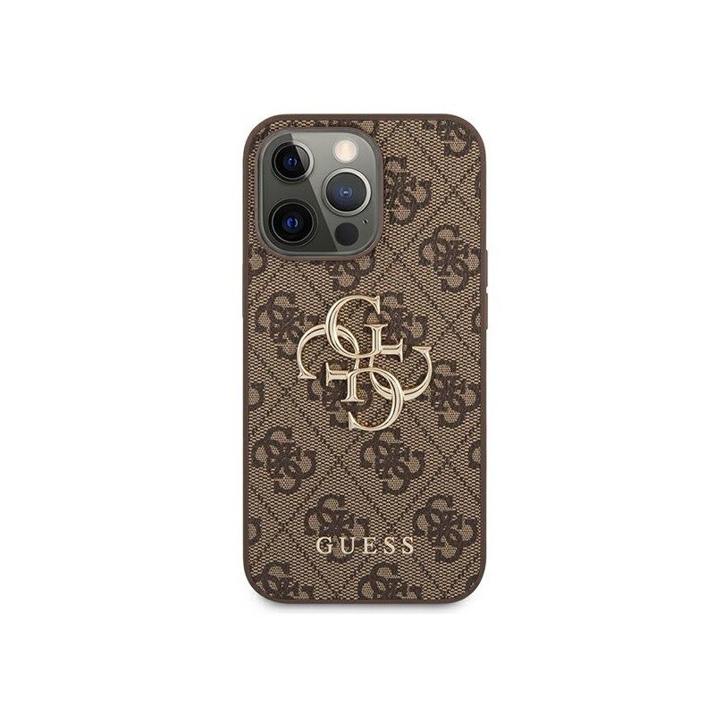 Husa Spate Guess Compatibila Cu iPhone 13 Pro Max, Colectia Big Metal Logo, Maro - 024901