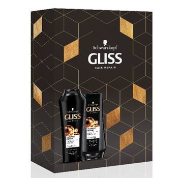 Set cadou Gliss Ultimate Repair pentru par foarte deteriorat si uscat: Sampon Gliss Ultimate Repair, 250ml + Balsam Gliss Ultimate Repair, 200ml Set cadou Gliss Ultimate Repair pentru par foarte deteriorat si uscat: Sampon Gliss Ultimate Repair, 250ml + Balsam Gliss Ultimate Repair, 200ml