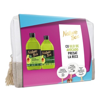 Set cadou Nature Box: Sampon Nature Box cu ulei de Avocado, 385ml + Balsam Nature Box cu ulei de Avocado, 385ml Set cadou Nature Box: Sampon Nature Box cu ulei de Avocado, 385ml + Balsam Nature Box cu ulei de Avocado, 385ml