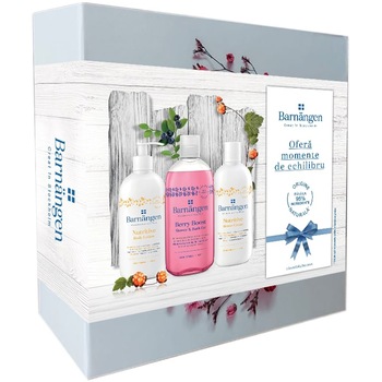 Set cadou Barnangen: Gel de dus Berry Boost, 400ml + Crema de dus Nutritive, 400ml + Lotiune de corp Nutritive, 400ml Set cadou Barnangen: Gel de dus Berry Boost, 400ml + Crema de dus Nutritive, 400ml + Lotiune de corp Nutritive, 400ml