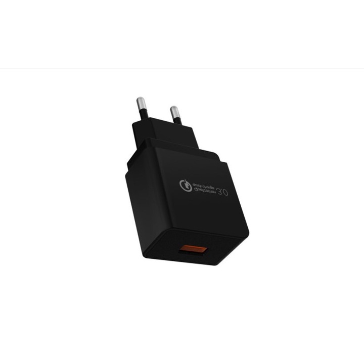 SOHO Hálózati gyorstöltő, USB 3.0, fekete