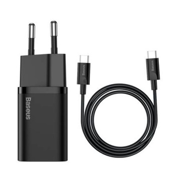 Incarcator de retea, Baseus Super Si, TZCCSUP-L01, 1 port USB-C, EU, Quick Charge, 25W, Universal, Negru, Cablu USB-C inclus Incarcator de retea, Baseus Super Si, TZCCSUP-L01, 1 port USB-C, EU, Quick Charge, 25W, Universal, Negru, Cablu USB-C inclus