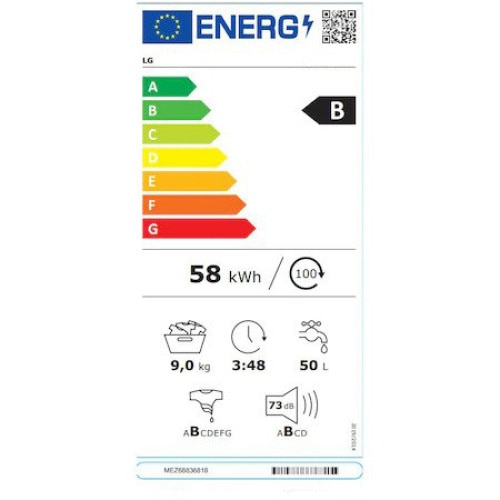 Masina de spalat rufe frontala LG F4WV329S0E, 9 kg, 1400rpm, Clasa B, alb