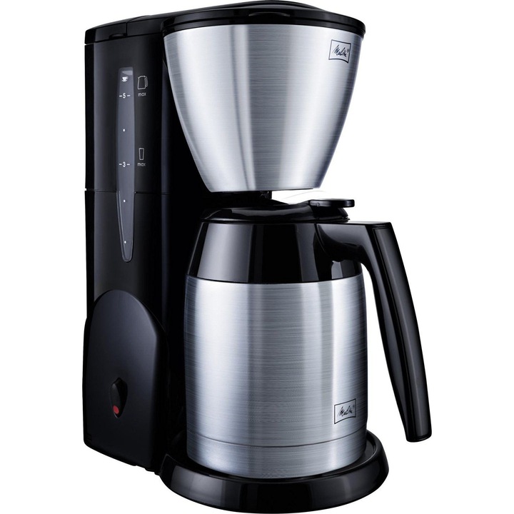 Кафемашина Melitta Single 5 M 728, 650 W, 0.65L, Стъклена чаша, Въртящ се филтър, Система против капене, Черна/Неръждаема стомана