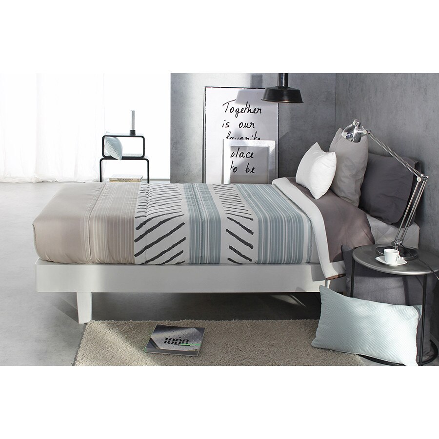 Set Cuvertura matlasata fixa Sinkler AG si 1 perna decorativa, Reig Marti, bej, pentru pat de 90 cm x 200 cm
