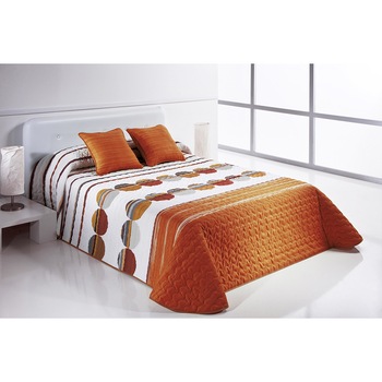 Set Cuvertura matlasata Sipo 2P si 1 perna decorativa, Reig Marti, portocaliu, dimensiune 205 cm x 270 cm Set Cuvertura matlasata Sipo 2P si 1 perna decorativa, Reig Marti, portocaliu, dimensiune 205 cm x 270 cm