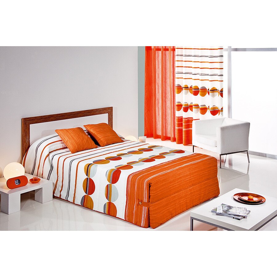 Set Cuvertura matlasata Sipo si 2 perne decorative, Reig Marti, portocaliu, dimensiune 235 cm x 270 cm