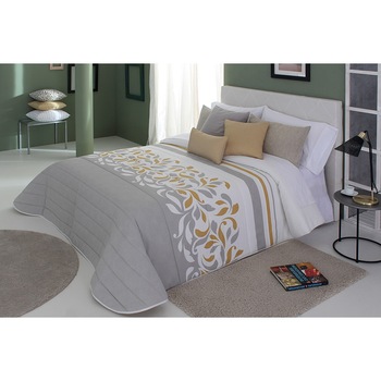 Set Cuvertura matlasata Vassile si 1 perna decorativa, Reig Marti, galben, gri, dimensiune 190 cm x 270 cm Set Cuvertura matlasata Vassile si 1 perna decorativa, Reig Marti, galben, gri, dimensiune 190 cm x 270 cm