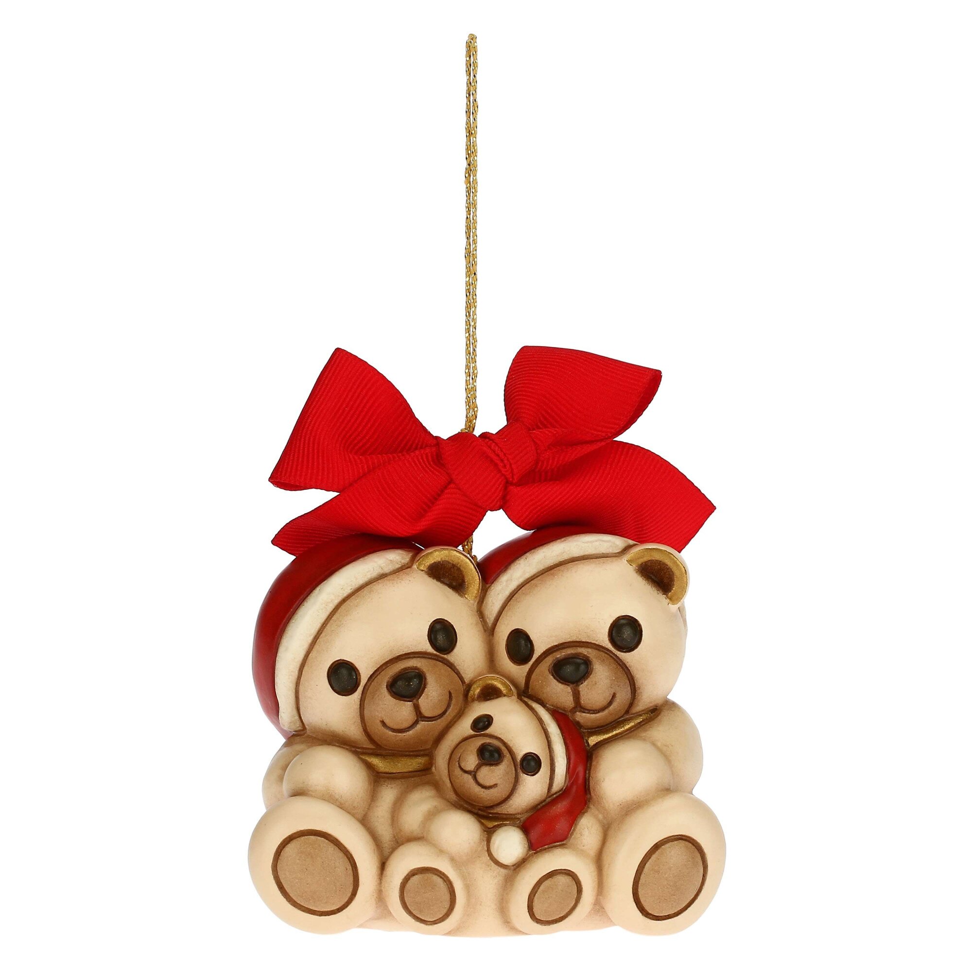 Figurina de brad, Familia Teddy, ceramica THUN, 6.8 cm