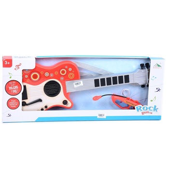 Chitara electronica Star cu microfon si ochelari, rosu Chitara electronica Star cu microfon si ochelari, rosu