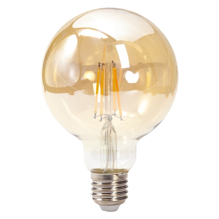 GLOB VINTAGE led крушка, TESLA Lighting Glob Vintage, 4W, E27, 230V, 380 lm, топла светлина 2400K, 360º, еквивалент на класическа крушка 34W 95*138