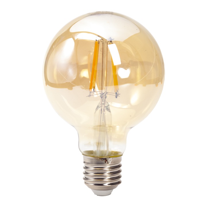 Led крушка GLOB VINTAGE TESLA Lighting, 4W, E27, 230V, 380 lm, топла светлина 2400K, 360º, еквивалент на класическа крушка 34W 80*120