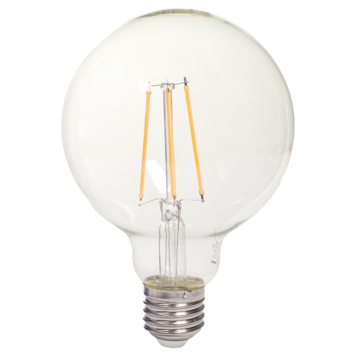 TESLA Lighting Retro Filament Glob led крушка 8W, E27, 230V, 1055 lm, 15 000h, топла светлина 2700K, 360º, еквивалентна на класическа крушка 75W