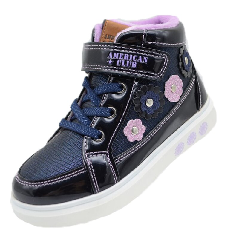 Ghete imblanite pentru fete American Club XD 28/21-28, Bleumarin 64981