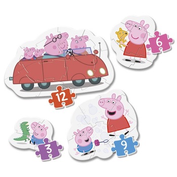 Set 4 Puzzle Peppa Pig My First Puzzle , 30 piese, Multicolor Set 4 Puzzle Peppa Pig My First Puzzle , 30 piese, Multicolor