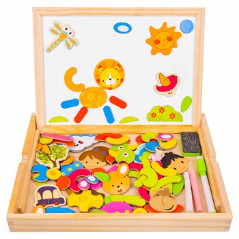 Tabla magnetica multifunctionala, din lemn si tabla 3 in 1, Zola®, creta, marker Tabla magnetica multifunctionala, din lemn si tabla 3 in 1, Zola®, creta, marker