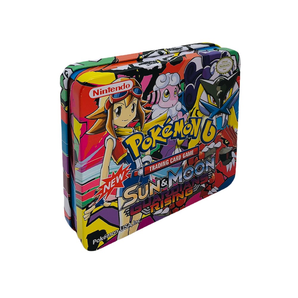 Joc Pokemon trading cards, carti de joc in limba engleza Sun and Mon Guardians Rising, Albastru/Rosu
