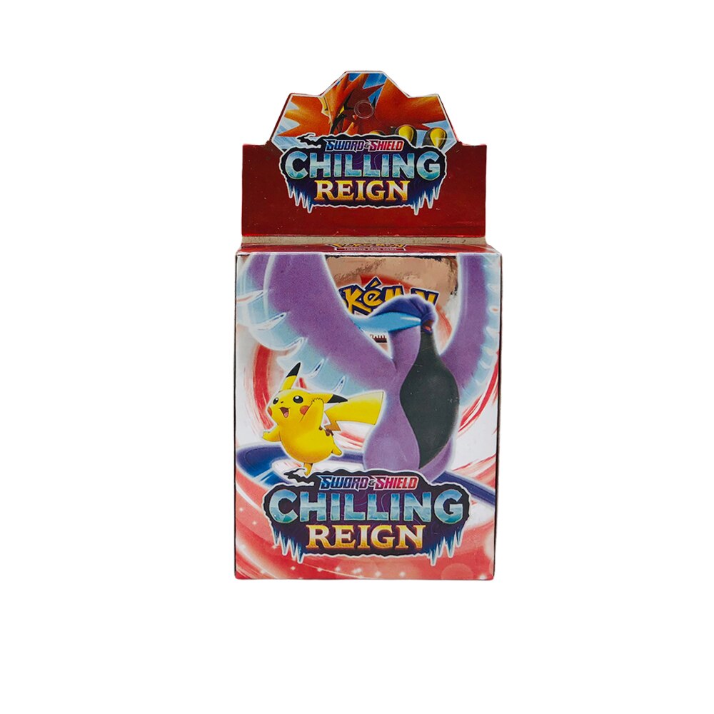 Joc de carti Pokemon Sword And Shield, Chilling Reign, 24 cartonase in limba engleza, Alb/Rosu