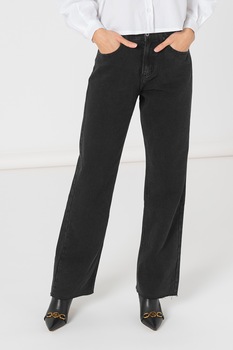 Haily's, Blugi cu croiala ampla si talie inalta Charlie, Negru stins Haily's, Blugi cu croiala ampla si talie inalta Charlie, Negru stins