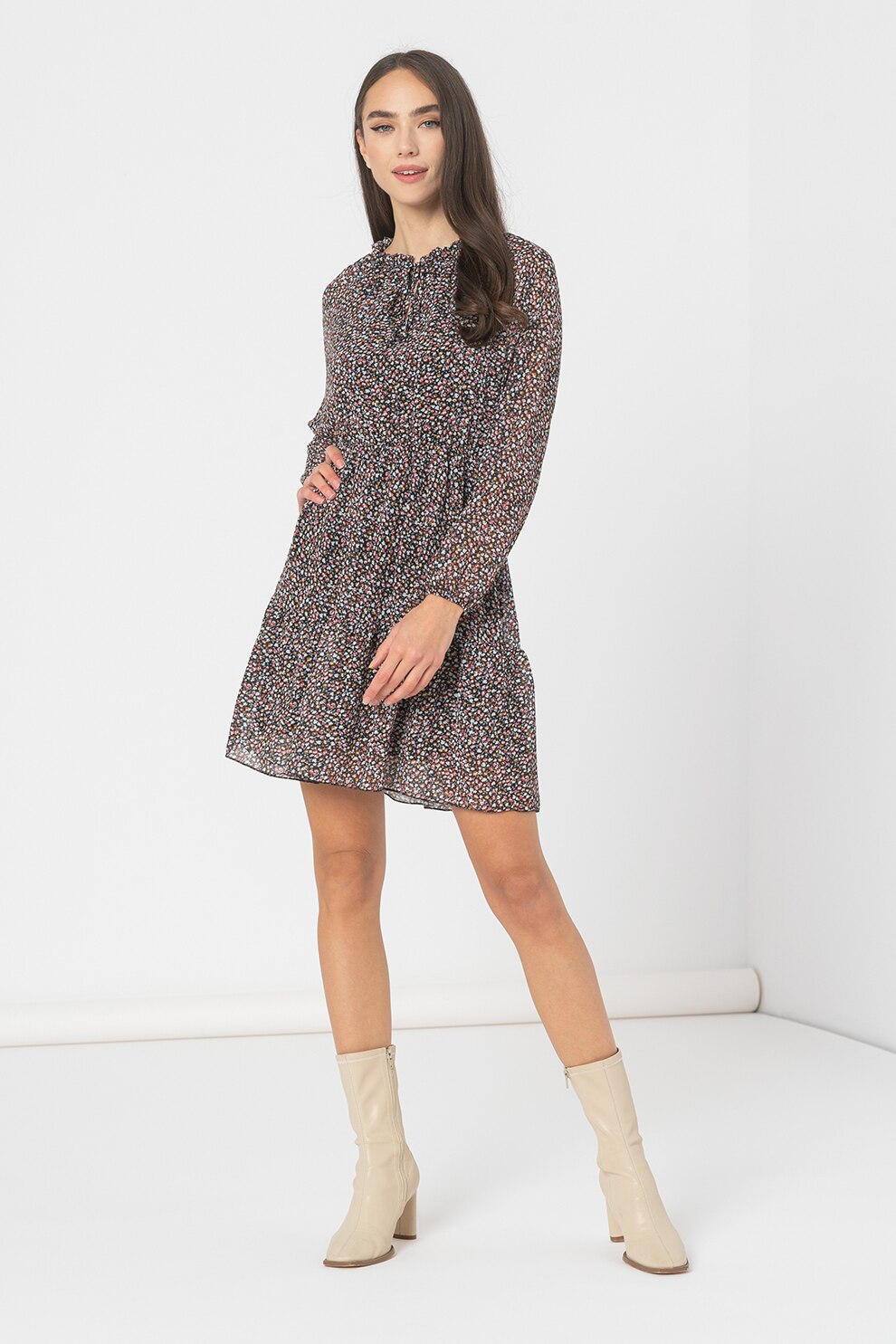 Haily's, Rochie cu imprimeu floral, Multicolora