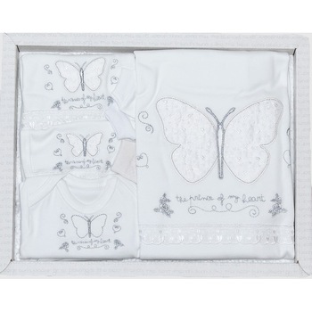 Set10 Piese pentru Nou nascuti/Bebelusi, cu Broderie Fluturasi, din Bumbac organic, AKU BABY, 1-3 luni, Ecru cadou botez AK7422 Set10 Piese pentru Nou nascuti/Bebelusi, cu Broderie Fluturasi, din Bumbac organic, AKU BABY, 1-3 luni, Ecru cadou botez AK7422