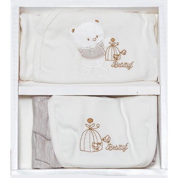 Set cadou 5 Piese pentru Nou nascuti/Bebelusi, din Bumbac organic, Imprimeu Ursulet, BABITOF AKU BABY, 1-3 luni, ambalat in cutie, Alb/Maro AK7428M Set cadou 5 Piese pentru Nou nascuti/Bebelusi, din Bumbac organic, Imprimeu Ursulet, BABITOF AKU BABY, 1-3 luni, ambalat in cutie, Alb/Maro AK7428M