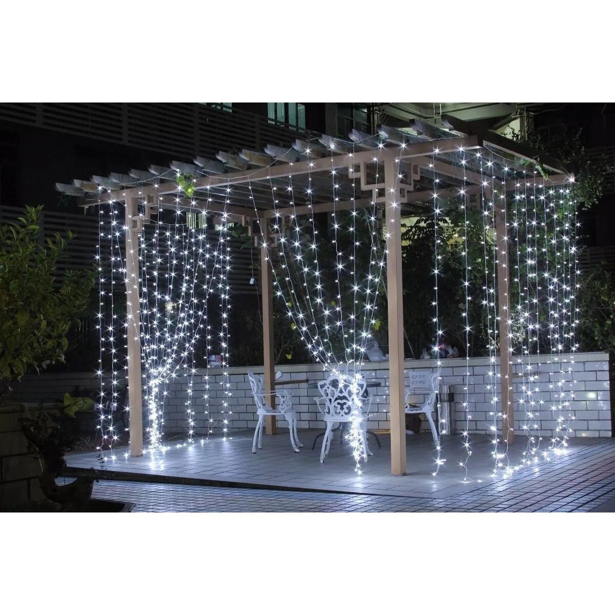 Ghirlanda luminoasa 300 LED-uri, 3m, pentru interior/exterior, telecomanda, iluminare alba