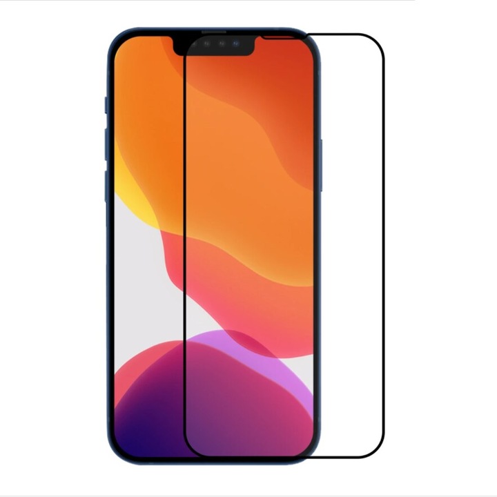 Стъклен Протектор за Apple iPhone 13 Pro Max, Full Glue, Full Cover, Черен